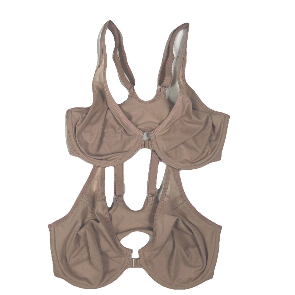 DELIMIRA Women's Front Closure Racerback Bras  32DD Underwire Unlined Tan